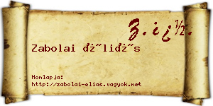 Zabolai Éliás névjegykártya